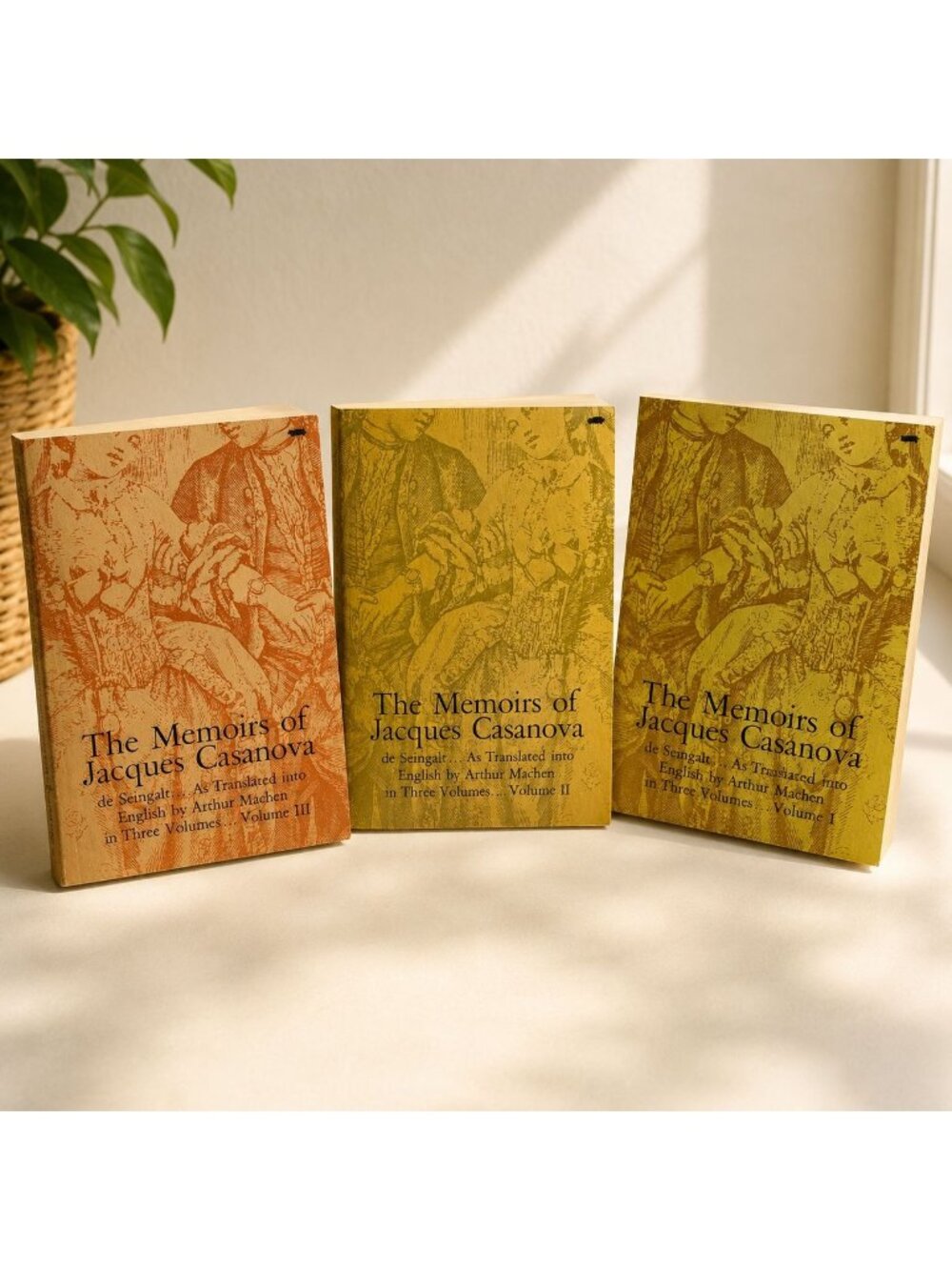 Vintage Jacques Casanova Memoirs 3 Volume Book Set With Slipcase Dark Academia D